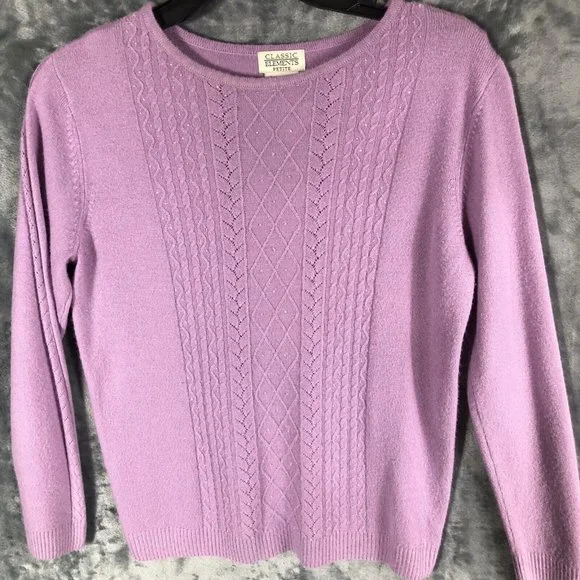 Classic Elements Petite Women’s Sweater Plum Size Small - Picture 10 of 13